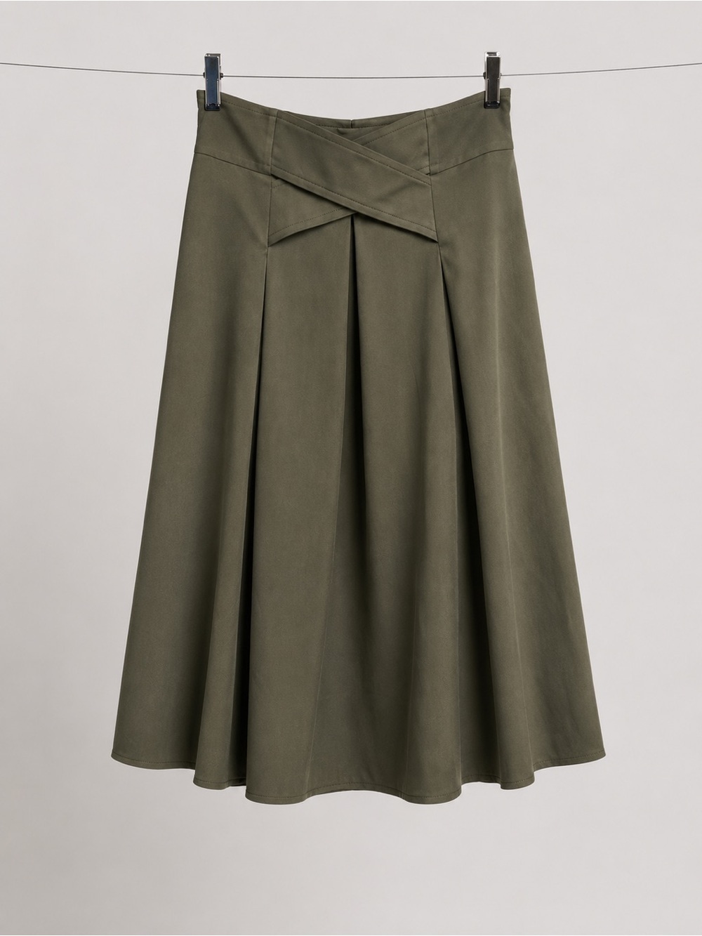 Grace Elements Women's Green Pleated Skirt Size 4